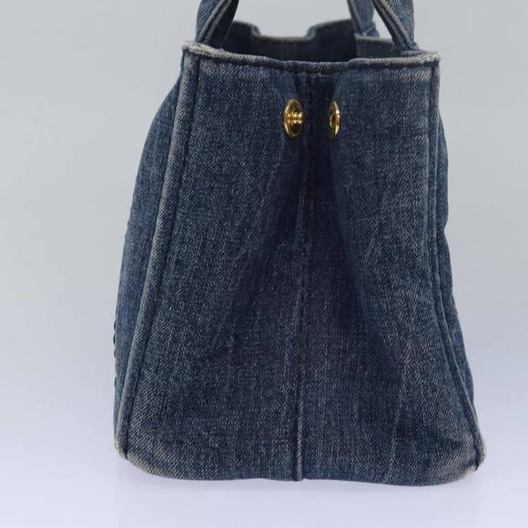 PRADA Canapa PM Hand Bag Denim Blue Auth yk13168 - Picture 4 of 16